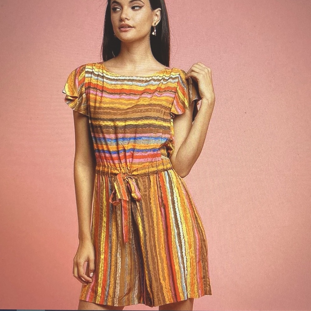 Anthropologie Eva Franco multi-striped romper
